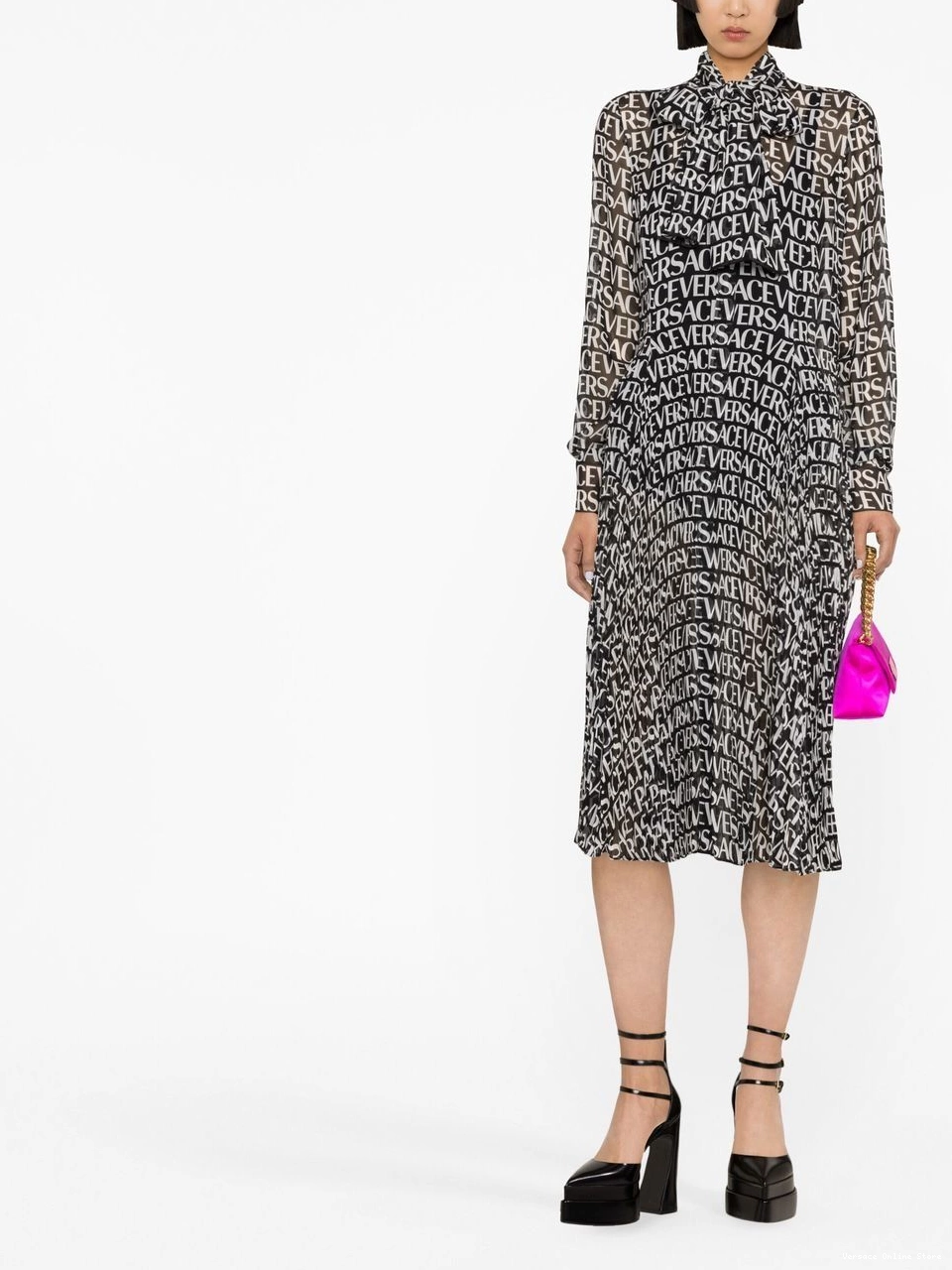 Affordable shirtdress logo-print Women Versace silk 0706